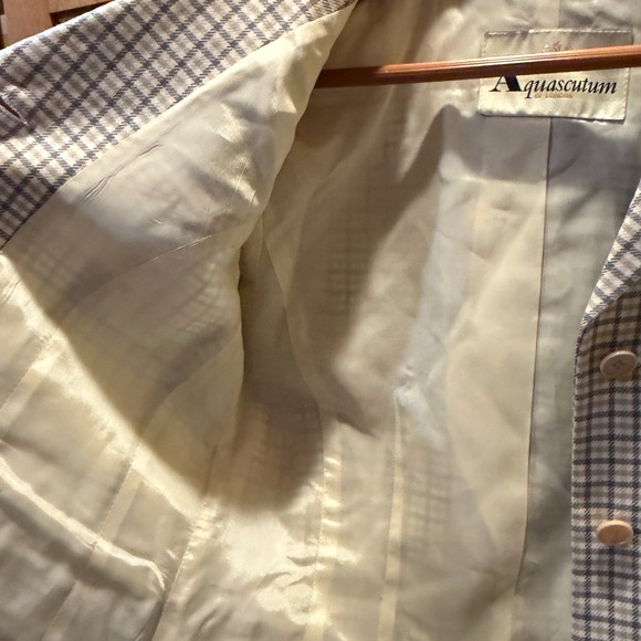 Vintage Aquascutum London 100% Wool Checkered Blazer Size 10/42 - Picture 7 of 12